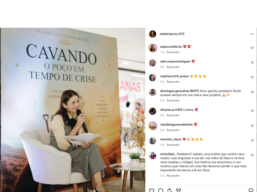 Print público relacionado ao lançamento do livro